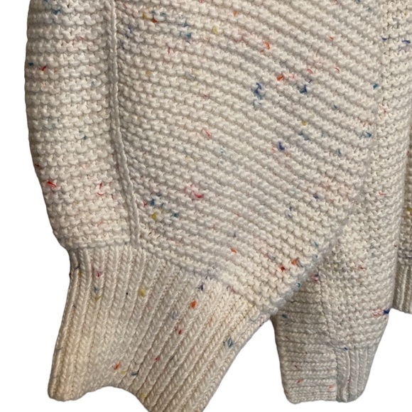 Lou & Grey White Multicolor Marled Knit Balloon Sleeve Oversized Sweater - Picture 2 of 8